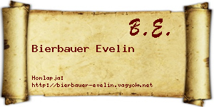 Bierbauer Evelin névjegykártya